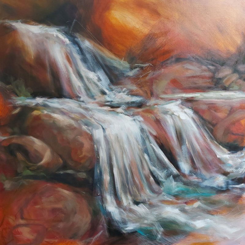 Iron River. Large oil painting on canvas by Kate Pettitt